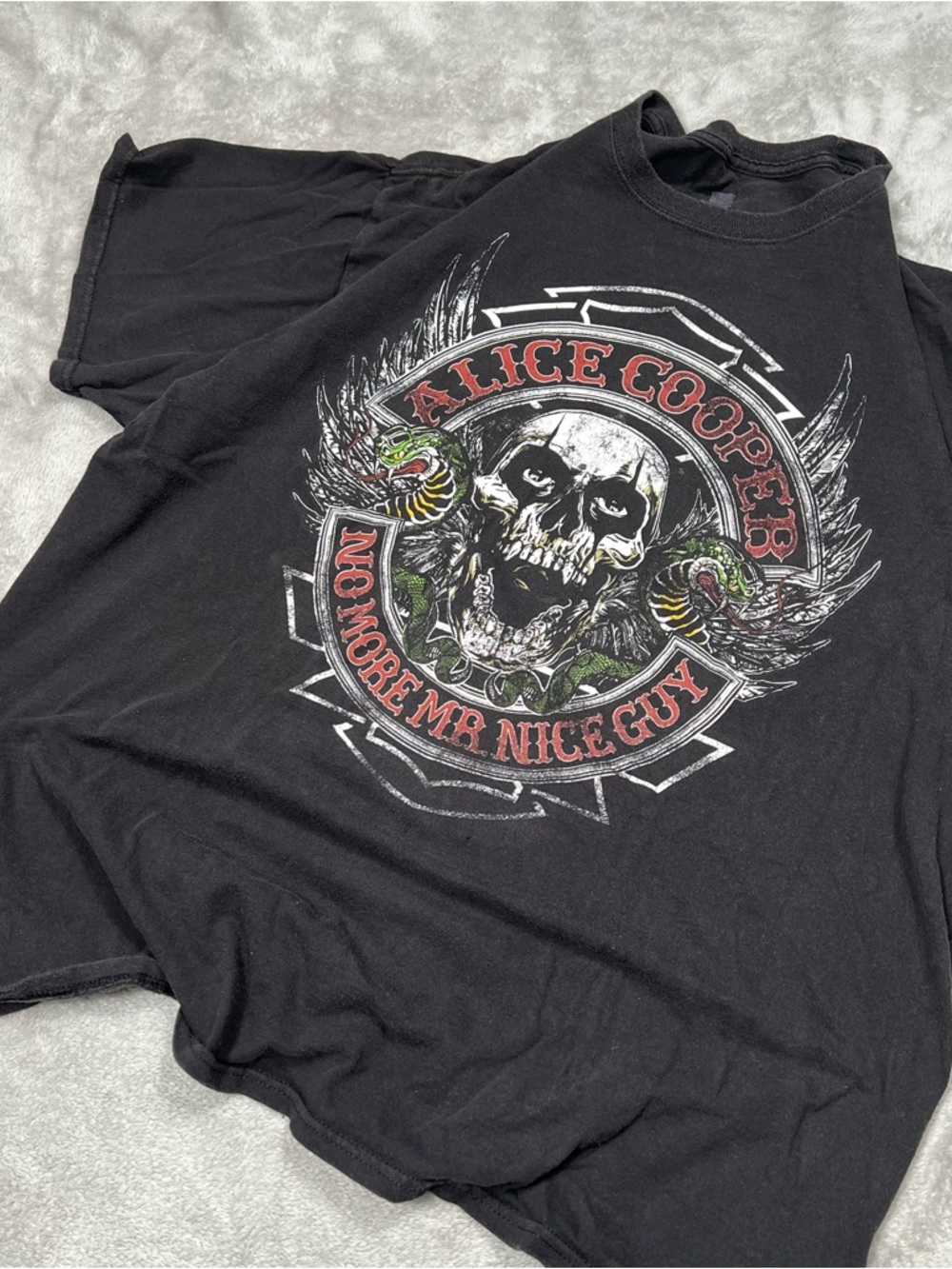 Alice Cooper 2011 Tour Tee Mens XL Black No More Mr. Nice Guy Double Sided Rock